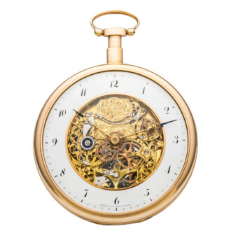Swiss gold skeletonized quarter repeating watch Circa 1815
