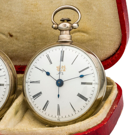 Rare Swiss silver pair of duplex pocket watches Circa 1875 Rare Swiss silver pair of duplex pocket watches Circa 1875