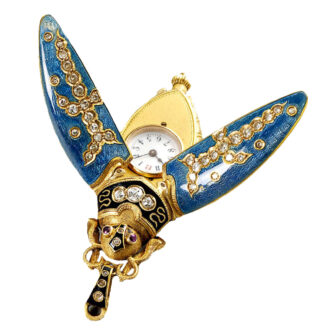 Swiss gold, enamel and diamond set scarab form watch Circa 1890