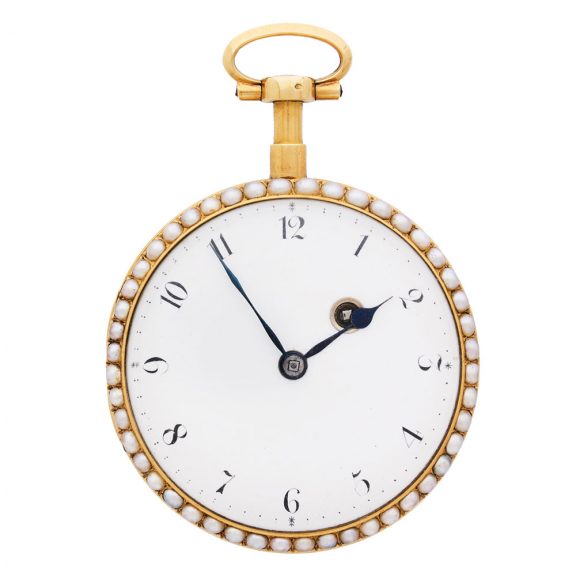 English 18 carat gold and pearl set lever watch Circa 1790 English 18 carat gold and pearl set lever watch Circa 1790