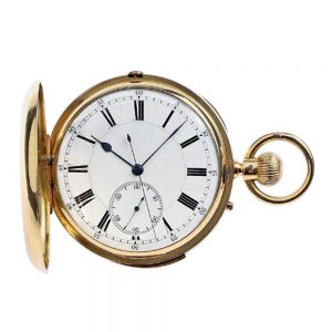 English hunting cased minute repeating pocket watch Circa 1898