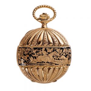 French pink gold enamel hunting case pocket watch Circa 1900
