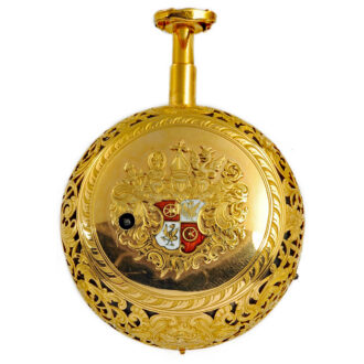 German gold quarter repeating repoussé verge Circa 1740