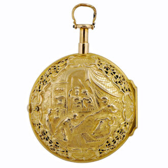 German gold quarter repeating repoussé verge Circa 1740