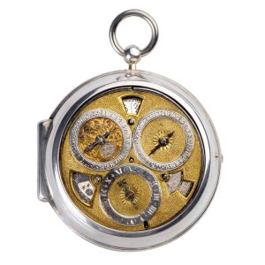 English silver astronomic pocket watch