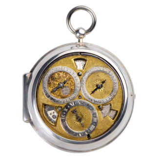 English silver astronomic pocket watch