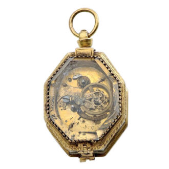 French one handed, octagonal neck watch in a crystal case Circa 1580