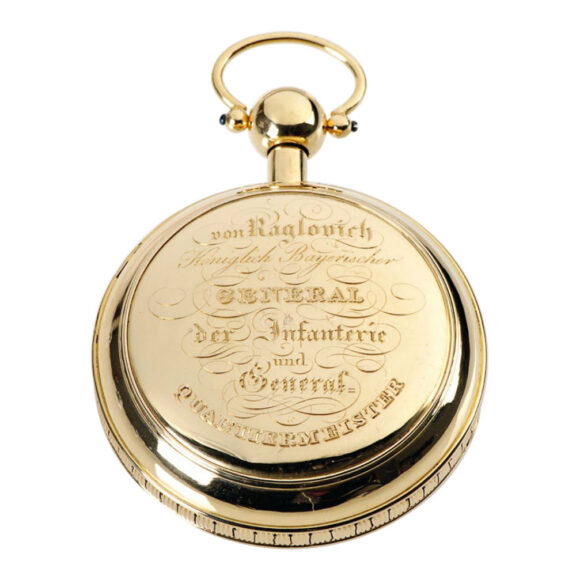 German gold quarter repeater with alarm Circa 1825 German gold quarter repeater with alarm Circa 1825