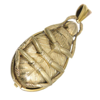 Swiss gold, enamel and diamond set scarab form watch Circa 1870