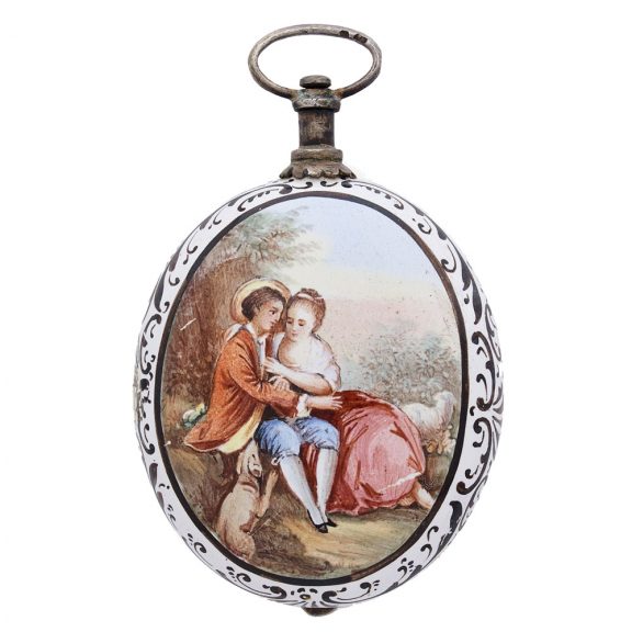 English silver and entirely in painted enamel watch Circa 1790