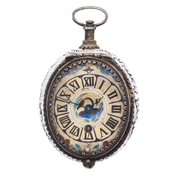 English silver and entirely in painted enamel watch Circa 1790 English silver and entirely in painted enamel watch Circa 1790