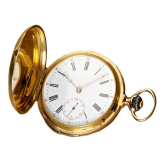 Swiss gold repeating hunting cased pocket watch Circa 1870