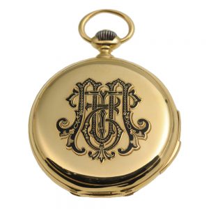 Swiss gold repeating hunting cased pocket watch Circa 1870