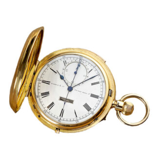 English gold repeating chronograph with linear calendar Circa 1896