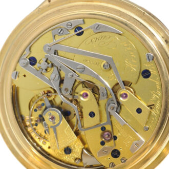 English gold repeating chronograph with linear calendar Circa 1896