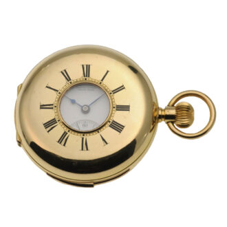 Swiss gold half hunter repeating pocket watch Circa 1890