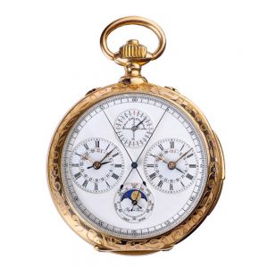 Gold minute repeater with day and month indication