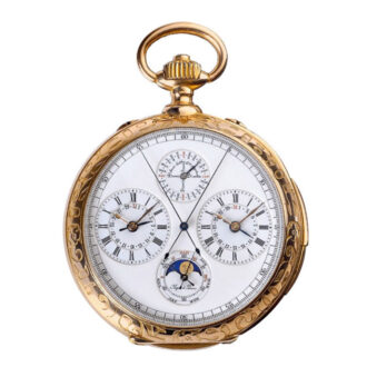 Gold minute repeater with day and month indication