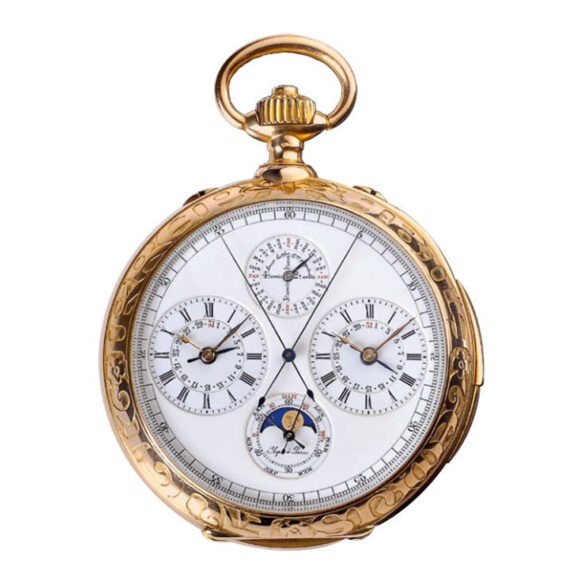 Gold minute repeater with day and month indication