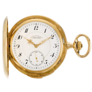 German hunting cased quarter repeating keyless lever watch Circa 1913