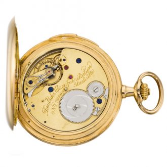 German hunting cased quarter repeating keyless lever watch Circa 1913