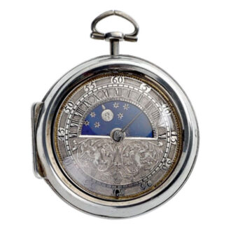English silver watch with day and night indication Circa 1690