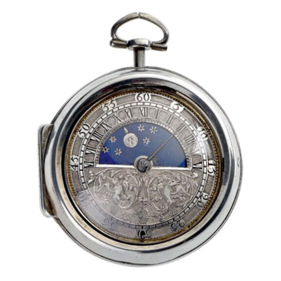 English silver watch with day and night indication Circa 1690