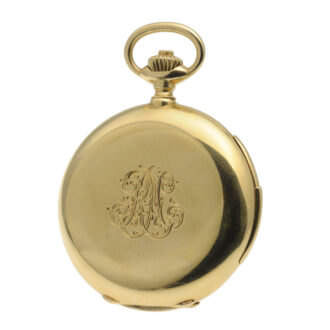 Swiss gold full hunting repeating pocket watch Circa 1910 Swiss gold full hunting repeating pocket watch Circa 1910