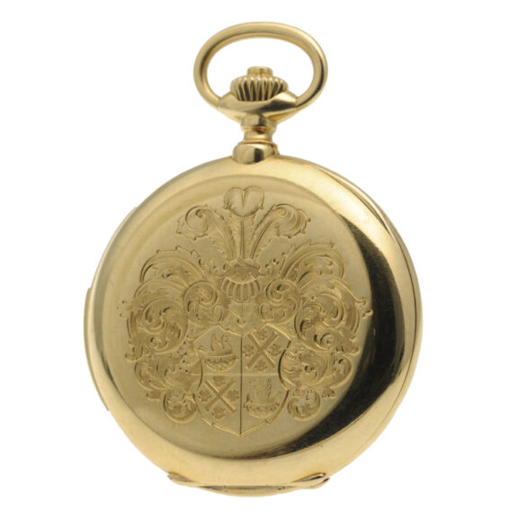 Swiss gold full hunting repeating pocket watch Circa 1910 Swiss gold full hunting repeating pocket watch Circa 1910