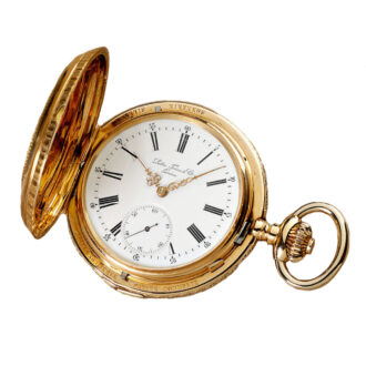 Swiss gold grande/petite sonnerie clock watch Circa 1880