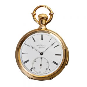 Danish gold open faced five minute repeater Circa 1880