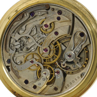 Swiss gold open faced watch with chronograph Circa 1920