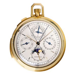 Swiss gold astronomical minute repeating watch with perpetual calendar Circa 1970