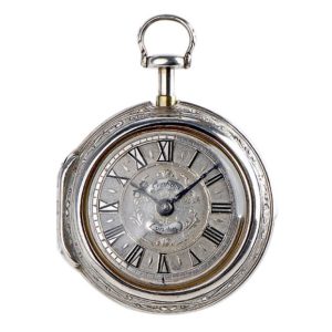 English silver half quarter repeating pocket watch Circa 1748