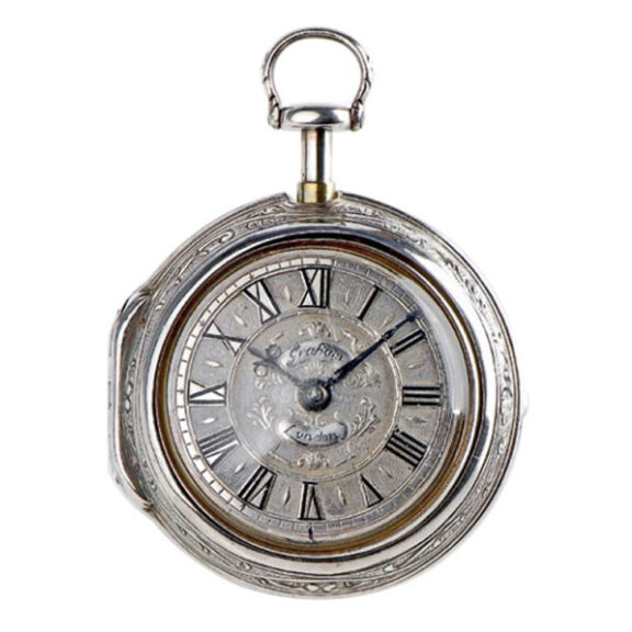 English silver half quarter repeating pocket watch Circa 1748