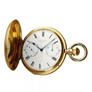 English gold lever with 30h power reserve indicator Circa 1884