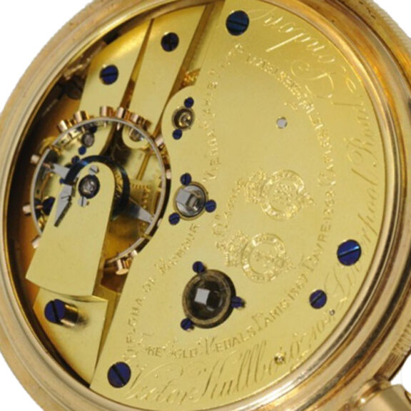 English gold lever with 30h power reserve indicator Circa 1884 English gold lever with 30h power reserve indicator Circa 1884