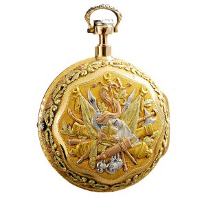 English gold double cased repeating cylinder watch Circa 1790