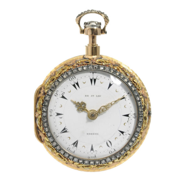 English gold double cased repeating cylinder watch Circa 1790 English gold double cased repeating cylinder watch Circa 1790