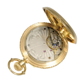 Swiss gold lever chronometer watch wit moonphase Circa 1885 