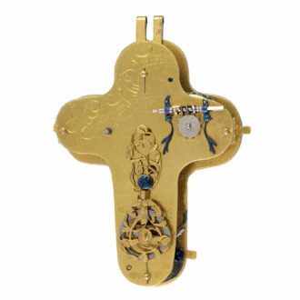 French rock crystal and gilt cross-shaped watch Circa 1630