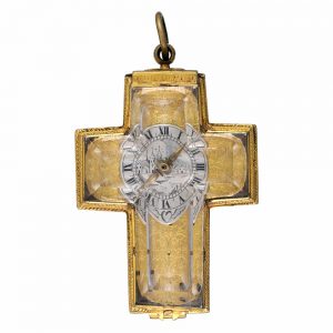 French rock crystal and gilt cross shaped watch Circa 1630