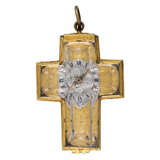 French rock crystal and gilt cross shaped watch Circa 1630