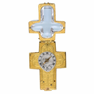 French rock crystal and gilt cross-shaped watch Circa 1630