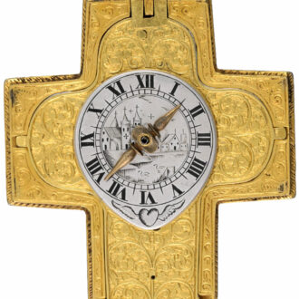 French rock crystal and gilt cross-shaped watch Circa 1630