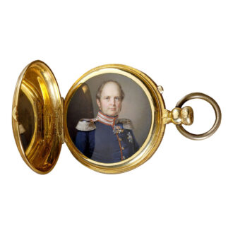 Swiss gold watch with miniature enamel portrait Circa 1845