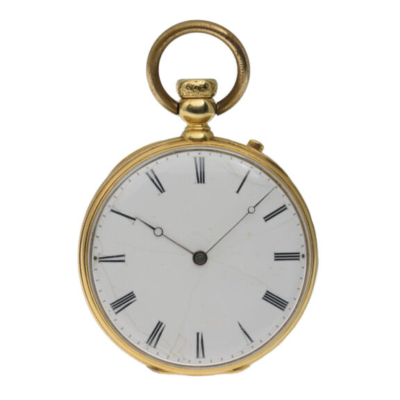 Swiss gold watch with miniature enamel portrait Circa 1845 Swiss gold watch with miniature enamel portrait Circa 1845