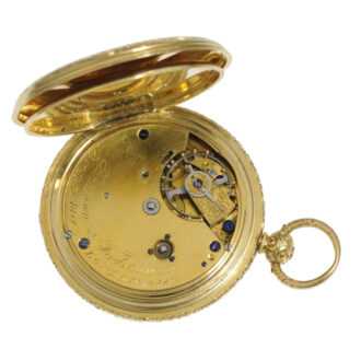 English lavishly engraved gold lever pocket watch Circa 1850 English lavishly engraved gold lever pocket watch Circa 1850