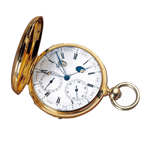 Swiss 18k gold astronomical verge pocket watch Circa 1890