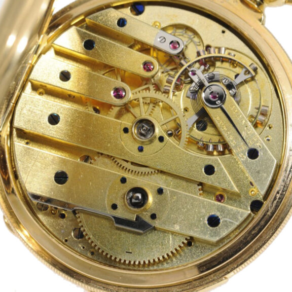 Swiss 18k gold astronomical verge pocket watch Circa 1890 Swiss 18k gold astronomical verge pocket watch Circa 1890